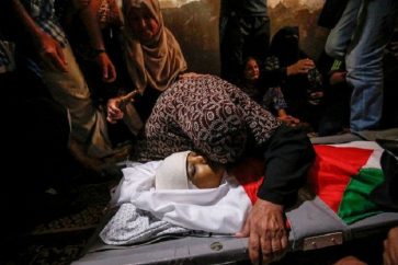 Le jeune martyr de 12 ans Ramzi al-Satri tué vendredi par l'armée d'occupation israélienne dans la bande de Gaza