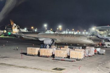 Un premier vol du transporteur émirati Etihad Airways s'est posé publiquement en ‘Israël’