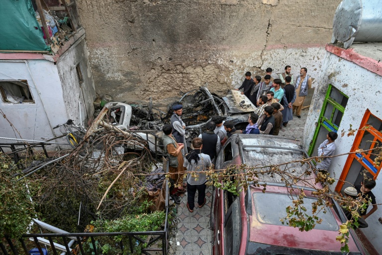 Frappe de drone ayant tué 10 civils dont sept enfants à Kaboul fin août.