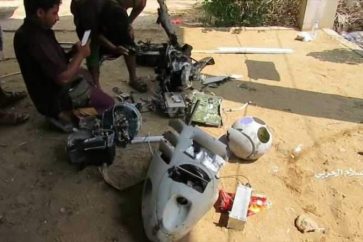 Drone US de type Scan Eagle abattu par la DCA yéménite.