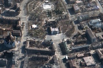 Une vue aérienne de la ville de Marioupol en Ukraine le 19 mars 2022 (image d'illustration).