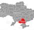 Kherson red highlighted in map of the Ukraine