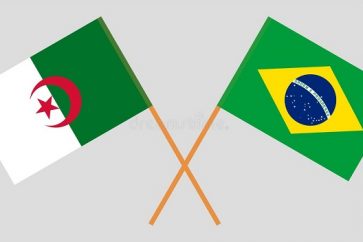 Drapeaux de l'Algérie et du Brésil