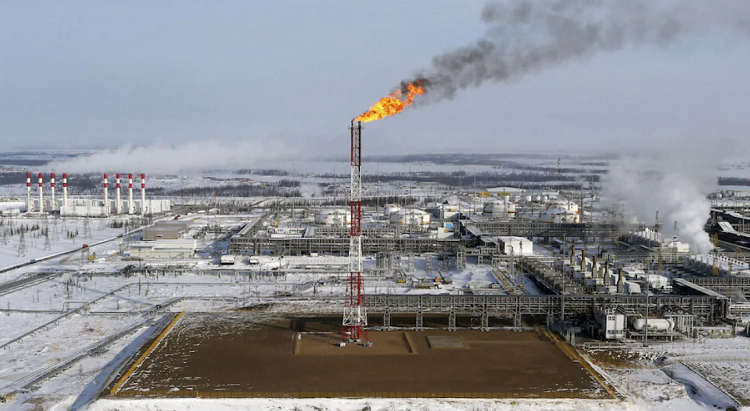 Installations pétrolières russes dans le nord de la Sibérie