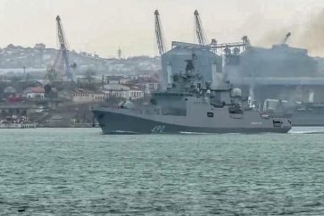 Navire de guerre russe dans la baie de Sébastopol en février 2022 (image d'illustration).