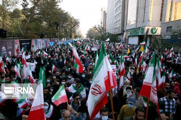 Des manifestations massives en Iran le 4 novembre 2022, à l'occasion de la Journée de la lutte contre l’arrogance mondiale.