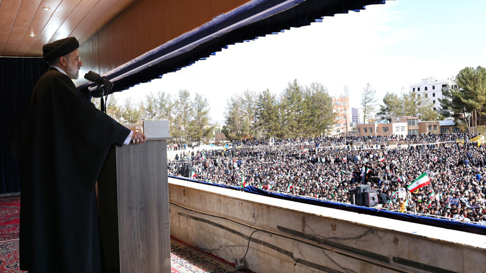 Le président iranien Ebrahim Raïssi s'adresse aux habitants de Birjand, dans la province du Khorasan du Sud, lors d'une visite provinciale le 15 décembre 2022. ©president.ir