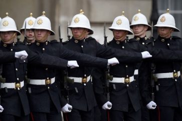 Des membres des Royal Marines en tenue de parade à Londres (image d'illustration).