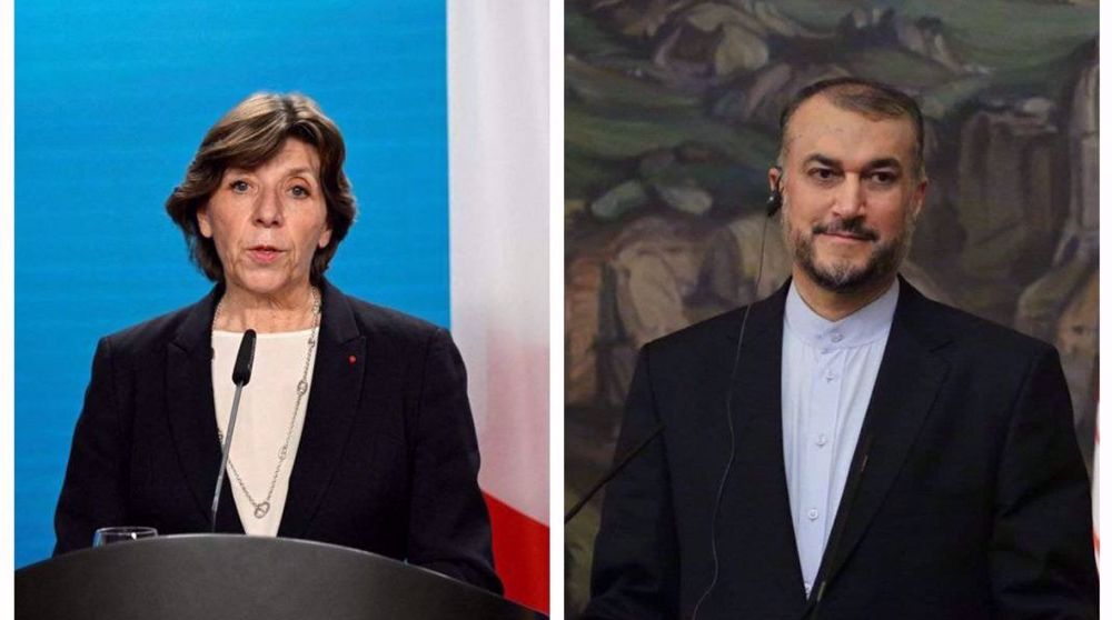 Le ministre iranien des Affaires Etrangères Hossein Amir-Abdiollahian et son homologue française Catherine Colona.