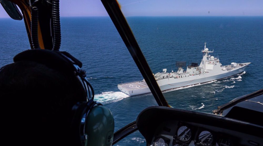 Exercices navals sino-irano-russes se déroulent dans le nord de l'océan Indien, le 15 mars 2023.©Mehr News