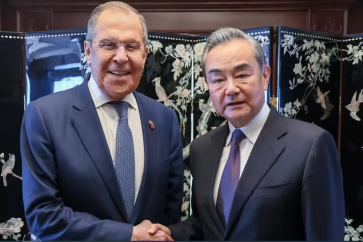 Le chef de la diplomatie russe Sergueï Lavrov et son homologue chinois Wang Yi.