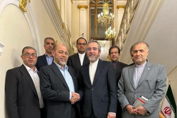 Une délégation du Hamas au siège de l'ambassade d'Iran à Moscou.
