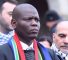 Le ministre sud-africain les Relations internationales et de la Coopération, Ronald Lamola, répond aux questions des journalistes sur la plainte pour génocide que l'Afrique du Sud a déposé contre Israël devant la CIJ, à La Haye, le 11 janvier 2024. ©Getty Image