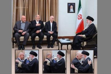 L'Ayatollah Seyyed Ali Khamenei, Leader de la Révolution islamique, reçoit en audience le président du Conseil de la Choura du Hamas, Muhammad Darwish Ismail, le samedi 8 février 2025. ©Khamenei.ir