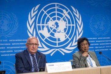Les membres démissionnaires d'une commission d’enquête indépendante des Nations Unies Navi Pillay, Chris Sidoti (Illustration)